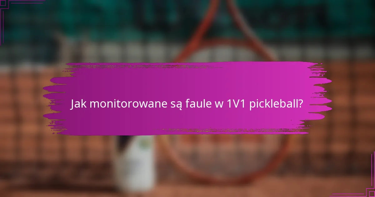 Jak monitorowane są faule w 1V1 pickleball?