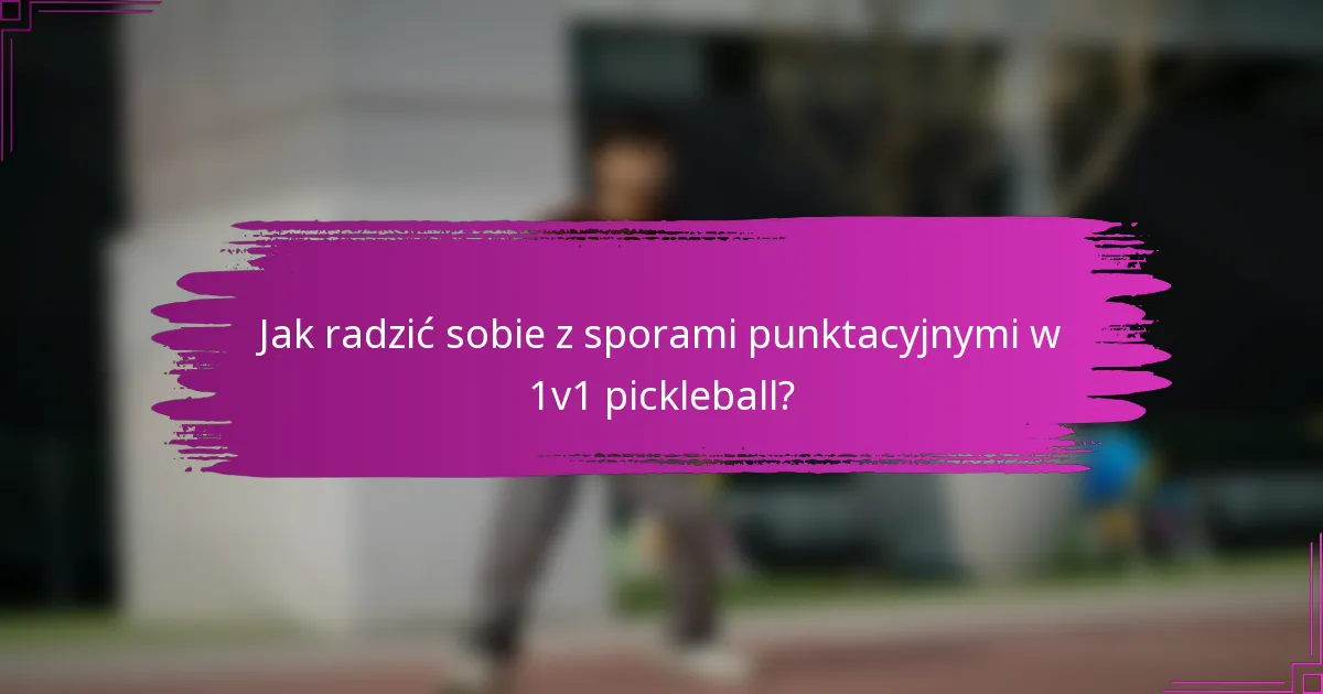 Jak radzić sobie z sporami punktacyjnymi w 1v1 pickleball?