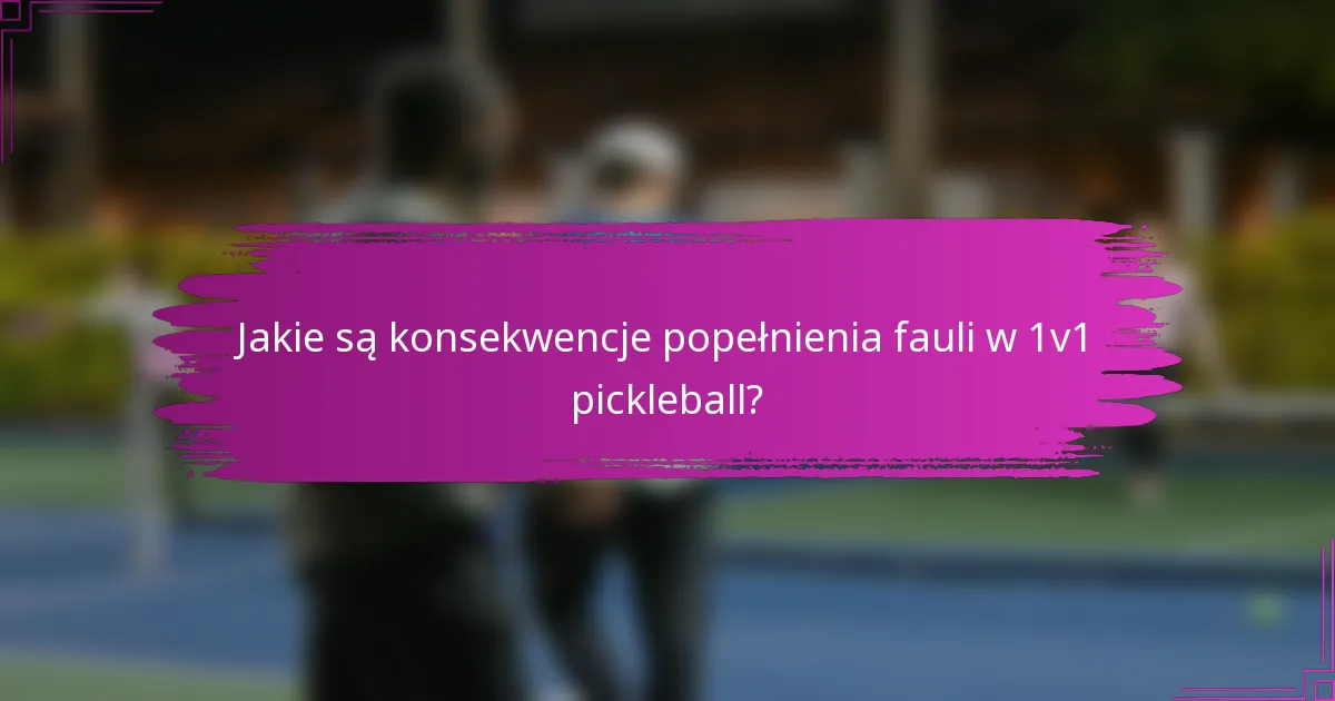 Jakie są konsekwencje popełnienia fauli w 1v1 pickleball?