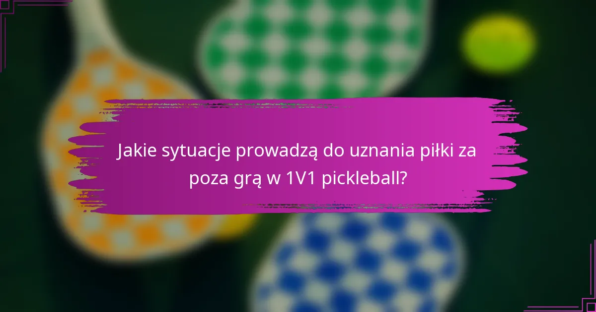 Jakie sytuacje prowadzą do uznania piłki za poza grą w 1V1 pickleball?